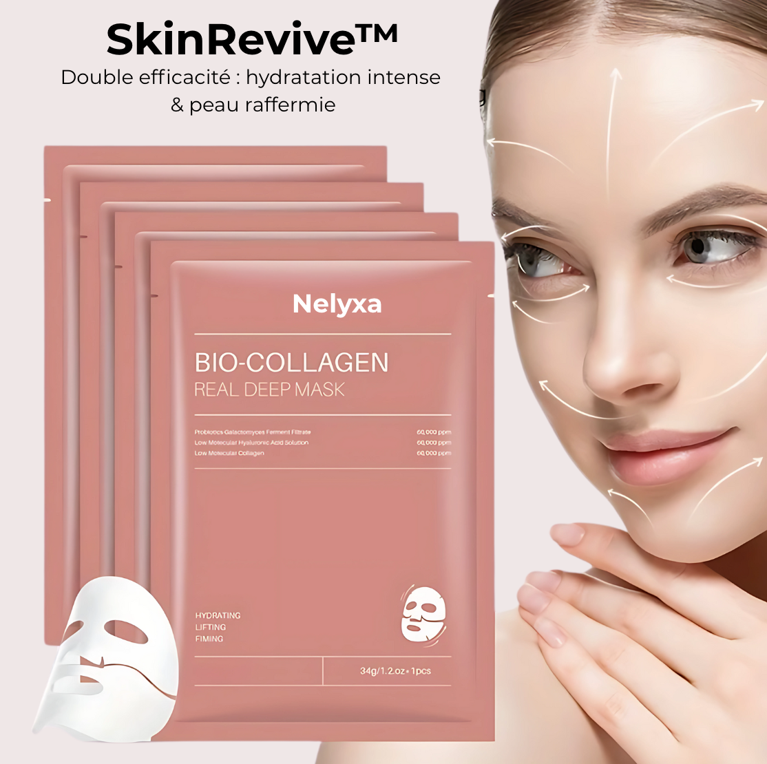 SkinRevive™ - Masque au Bio-Collagène